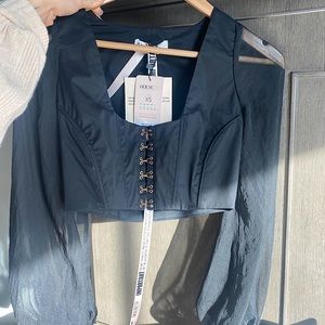 HOUSE OF CB BLACK CROP TOP XS